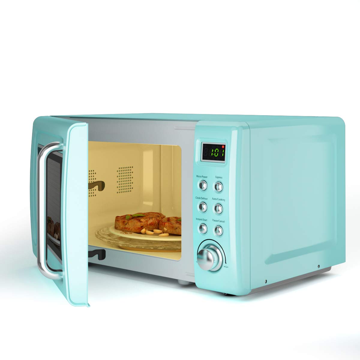 Retro Microwave Oven Safeplus 0 7Cu ft Countertop 700W Microwaves with Cold Rolled Steel Plate 5 Micro Power