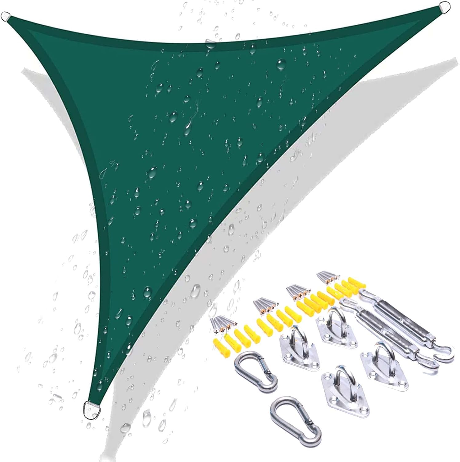 Triangle Sail Shade Canopy for Patio, Triangle Canopy Sail Shade Cloth, Sun Shade Sail Waterproof, Outdoor Cover Awning Shelter, for Pergola Backyard Garden Carport