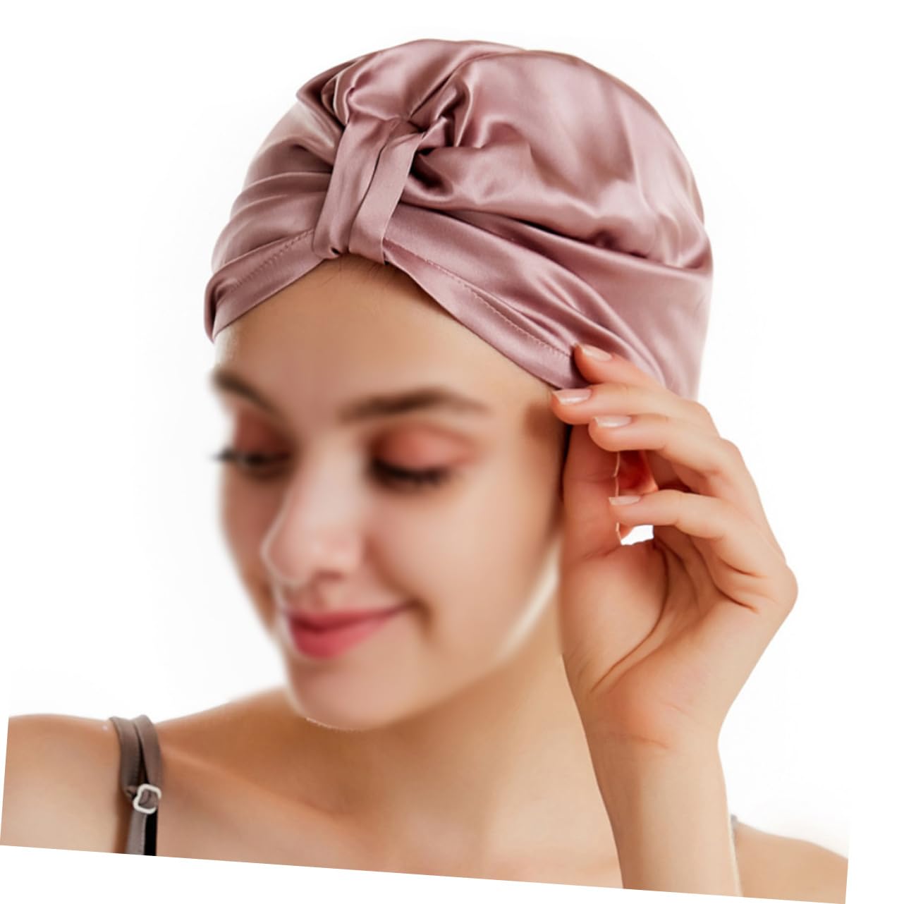 Beavorty 3stücke Silk Hair Drying Hat Schnelltrocknende Haarkappe Aus Seide Für Zuhause Gym Und Reisen Sanfte Wasserabsorbierend Elastischer Bund Gummirot