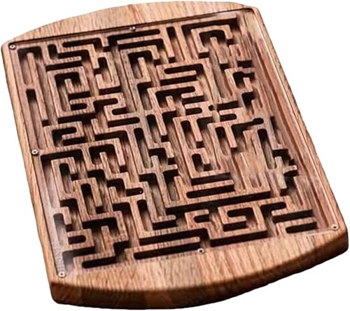 Kisangel Laberinto de cuentas de madera juguete magnético de madera laberinto de cuentas de madera rompecabezas 3D rompecabezas de laberinto 3D