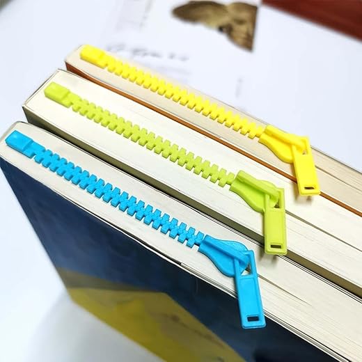 Pack of 3 Zipper Bookmarks, Bookmarks with Zip, Funny 3D Bookmarks, Personalised Bookmarks, Zip Bookmarks, Zipper Bookmarks for Students for Reading