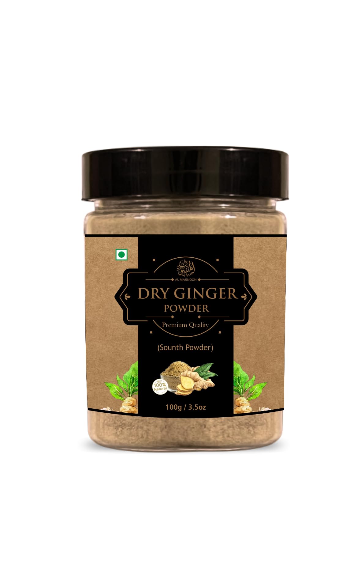 AL MASNOON Dry Ginger Powder Organic & 100% pure & natural 100 grm