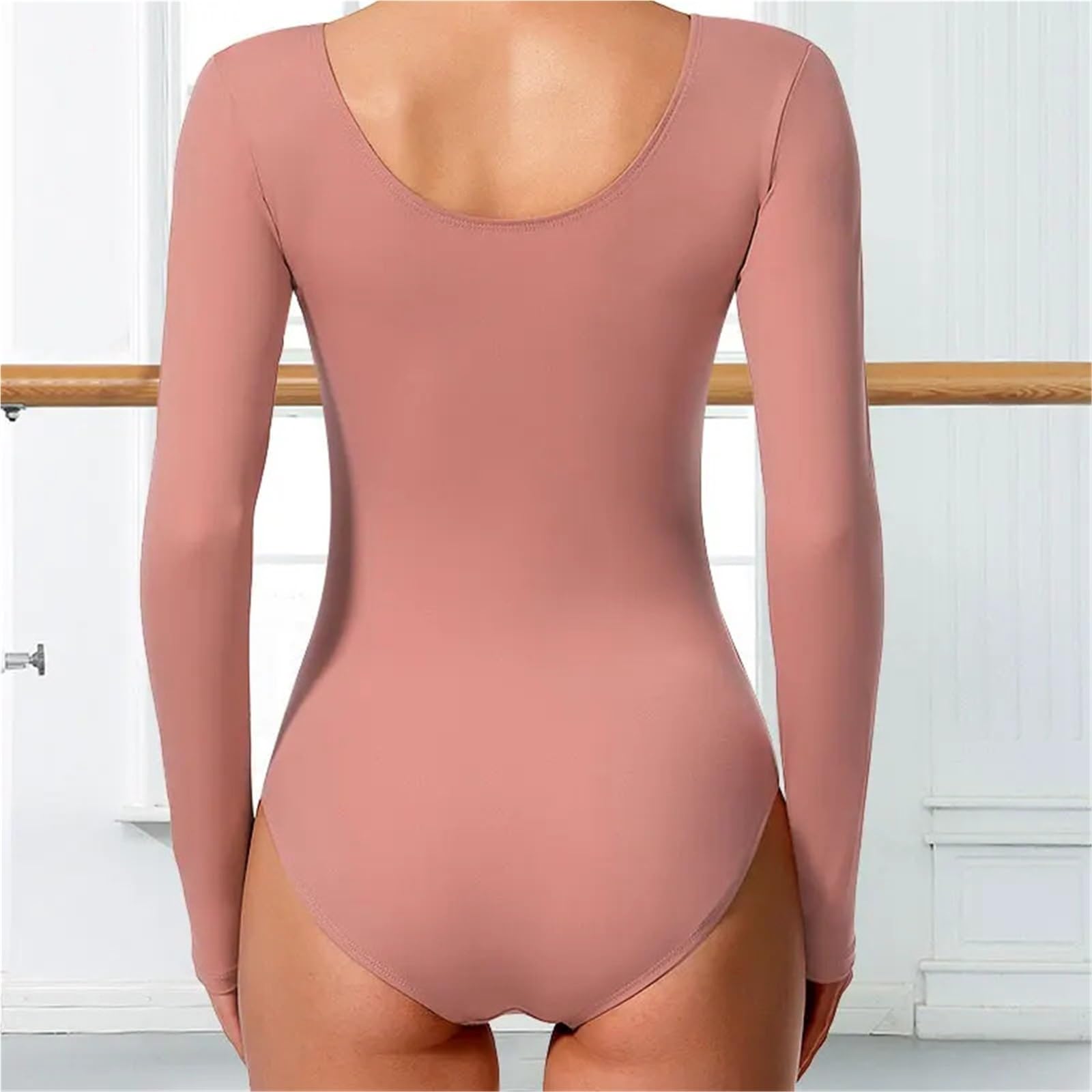 Klassischer Tanzanzug for Damen, schlichter Gymnastikanzug, langärmeliger Ballett-Bodysuit für Damen(Black,L)