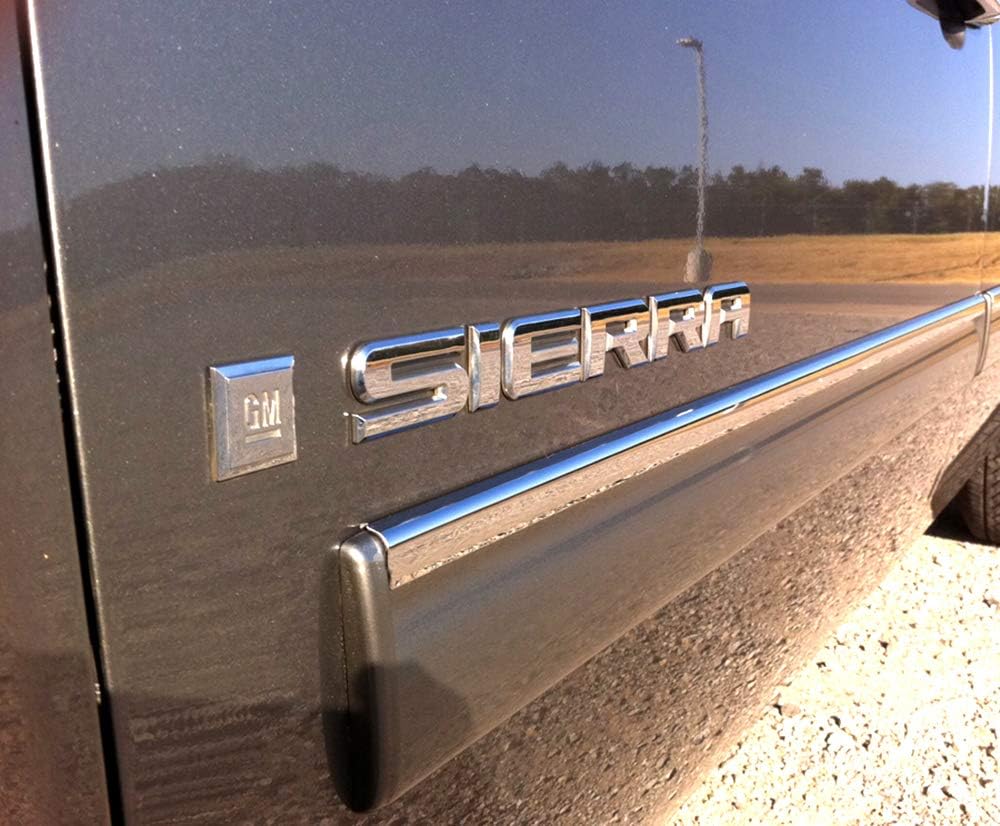 Made in USA! Compatible with 2007-2013 GMC Sierra Regular Cab Rocker Panel Chrome Stainless Steel Body Side Moulding Molding Trim Cover Top 1" 2PC Overlay