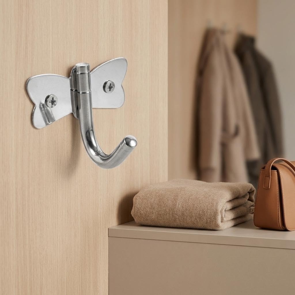 Stainless Steel Wall Towel Hook Hanging Coat Hooks Modern Wall Mount Hangers Sturdy Metal for Home Organization and Storage