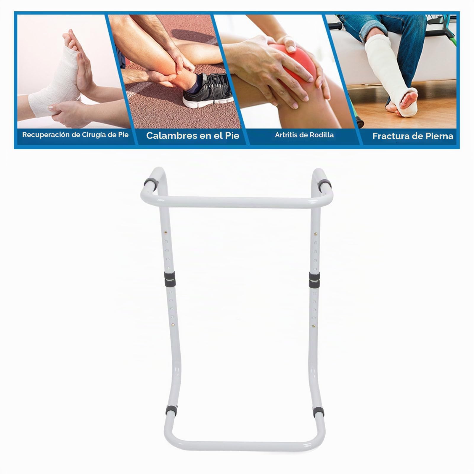 Zunate Elevador de Manta Ajustable para Pies, Reduce la Presión, Fácil Instalación y Portabilidad, Longitud Ajustable, Adecuado para Cama, Recuperación Posquirúrgica, Marco de Soporte