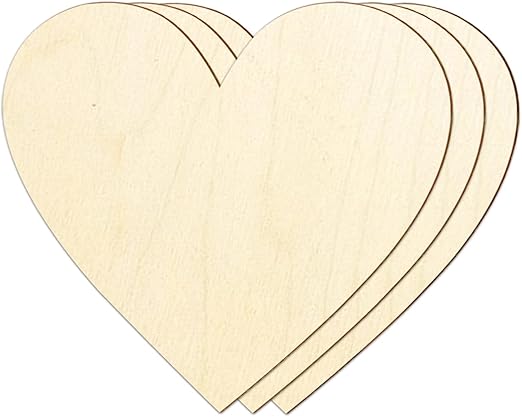 14 Inch Wooden Hearts for Crafts, 3 Pack Large Heart Shaped Blank Wood Slices for Ornaments Valentine's Wood Hearts Cutouts for Door Hanger,Wedding,Christmas