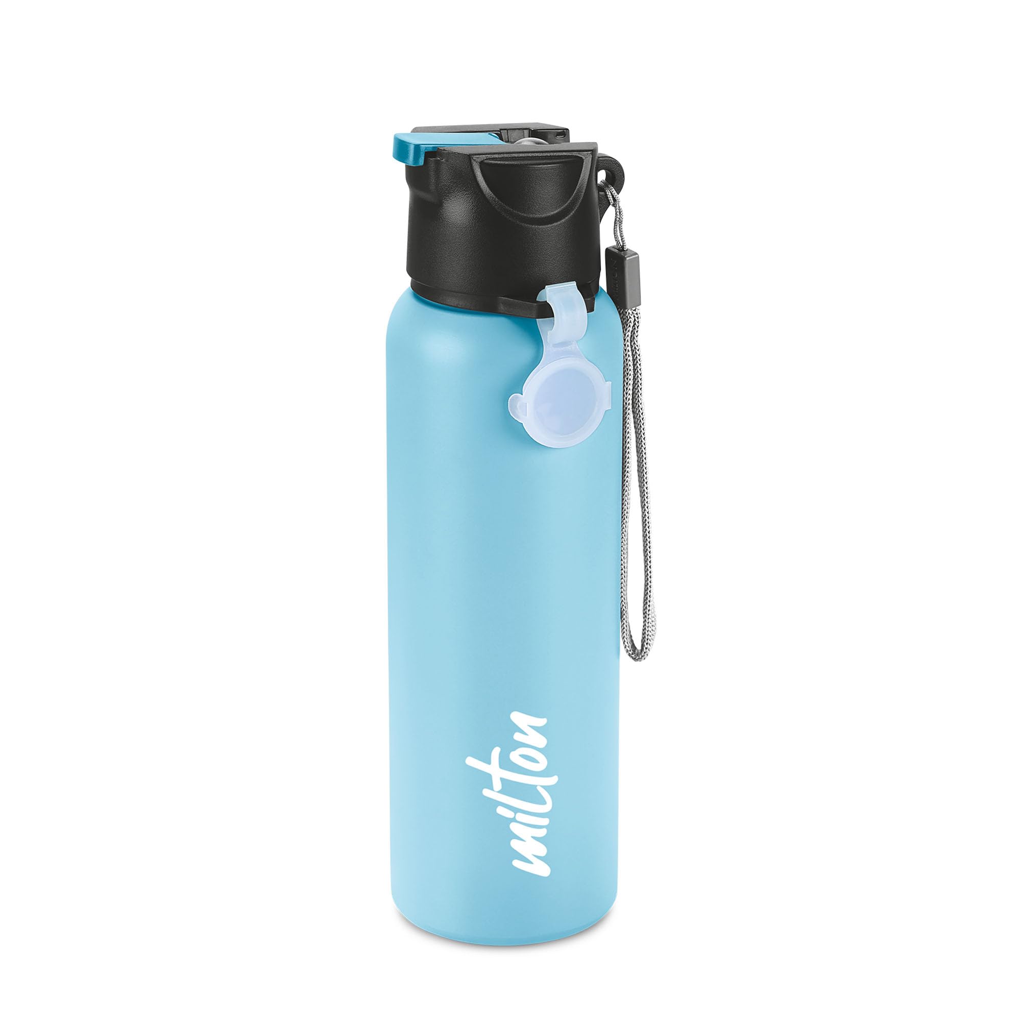 MILTON Sipstar 750 Stainless Steel Sipper Water Bottle 690 ml, Single Walled, ISI Certified I Leak Proof Lid, Rust Proof I for School, Office, Gym I Light Blue
