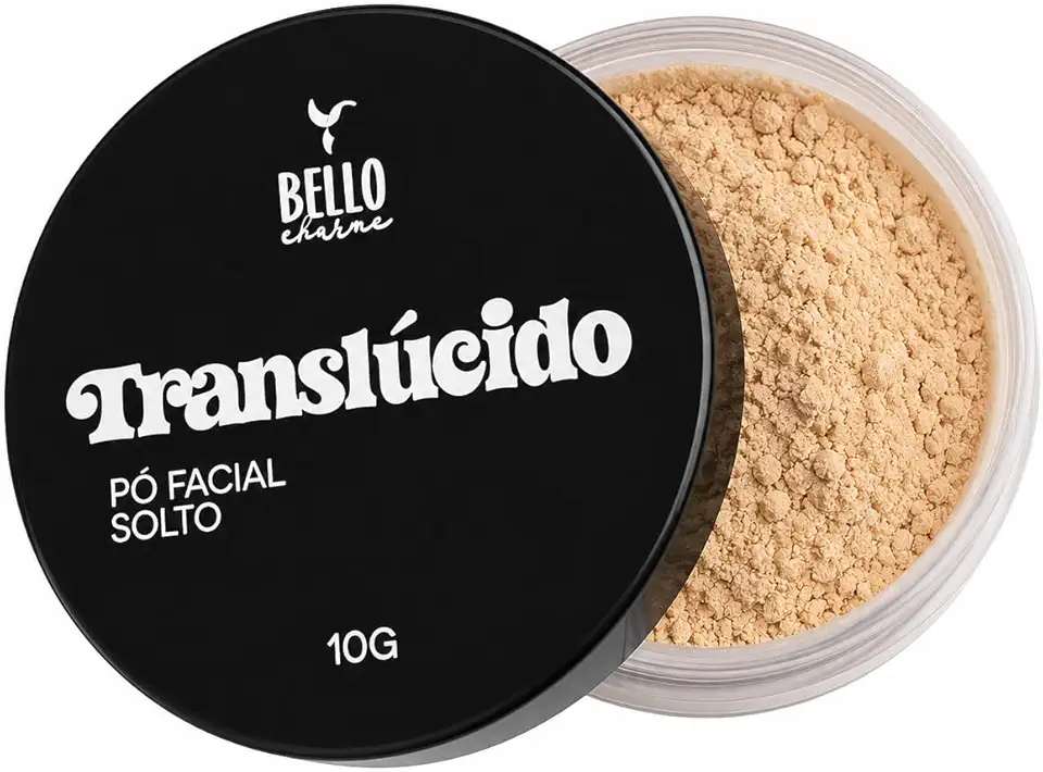 Pó Facial Solto Translúcido Ultra Fino Toque Seco Longa Duração para Todos os Tipos de Pele