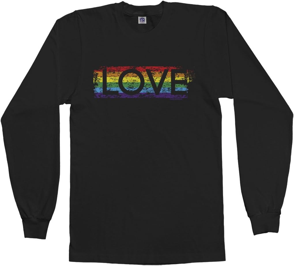 Threadrock Men's Gay Pride Rainbow Love Long Sleeve T-Shirt