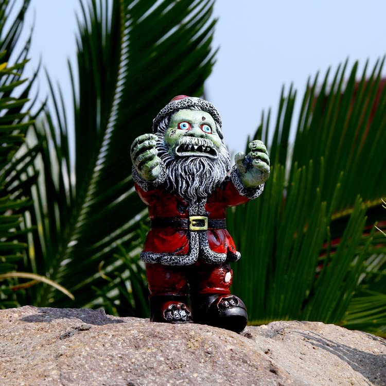 2 Statues De Nains Zombie Halloween - Décoration Effrayante Pour Jardin Ou Maison | Résine Peinte à La Main
