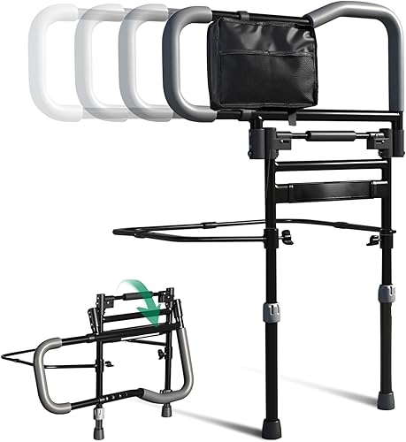 Riel de cama plegable, rieles de cama ajustables para seguridad de adultos mayores, rieles de cama para personas mayores, rieles de asistencia