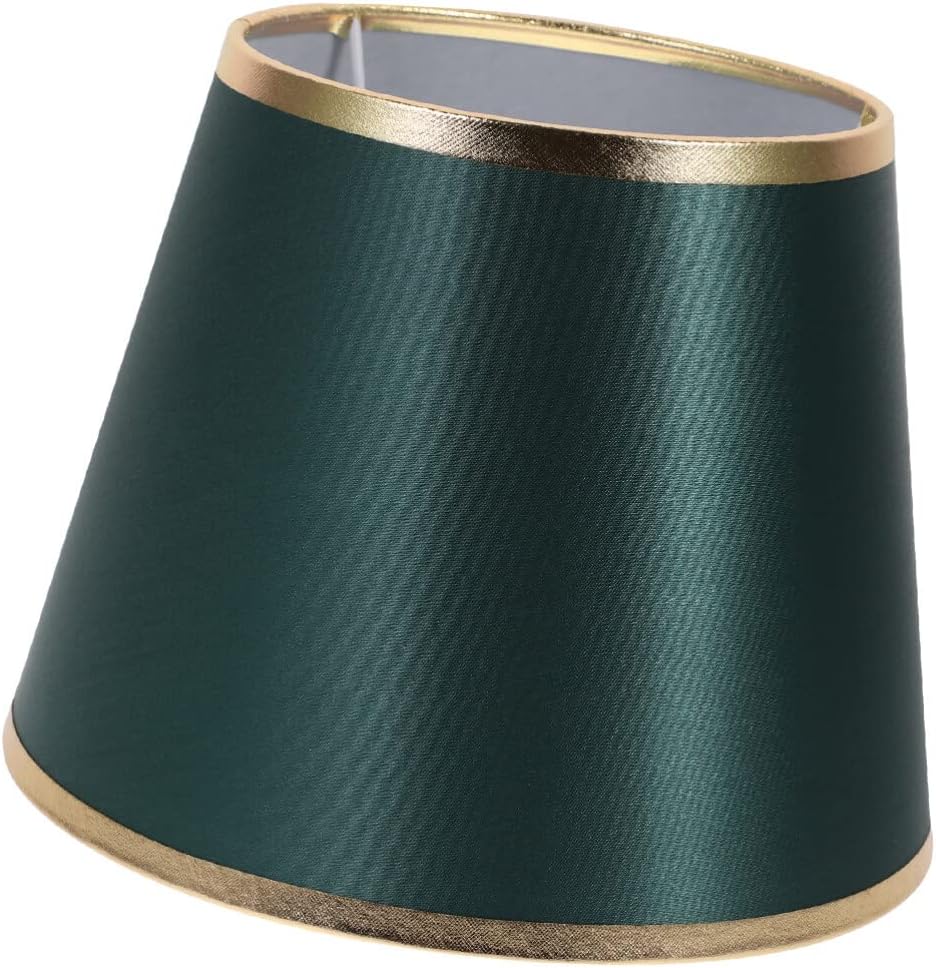 FRCOLOR Cloth Lampshade Drum Chandelier Fabric Lampshade E27 Socket Desk Lamp Shade Replacement Light Shade Desk Lamp Cover for Hanging Table Lamp Floor Light Dark Green