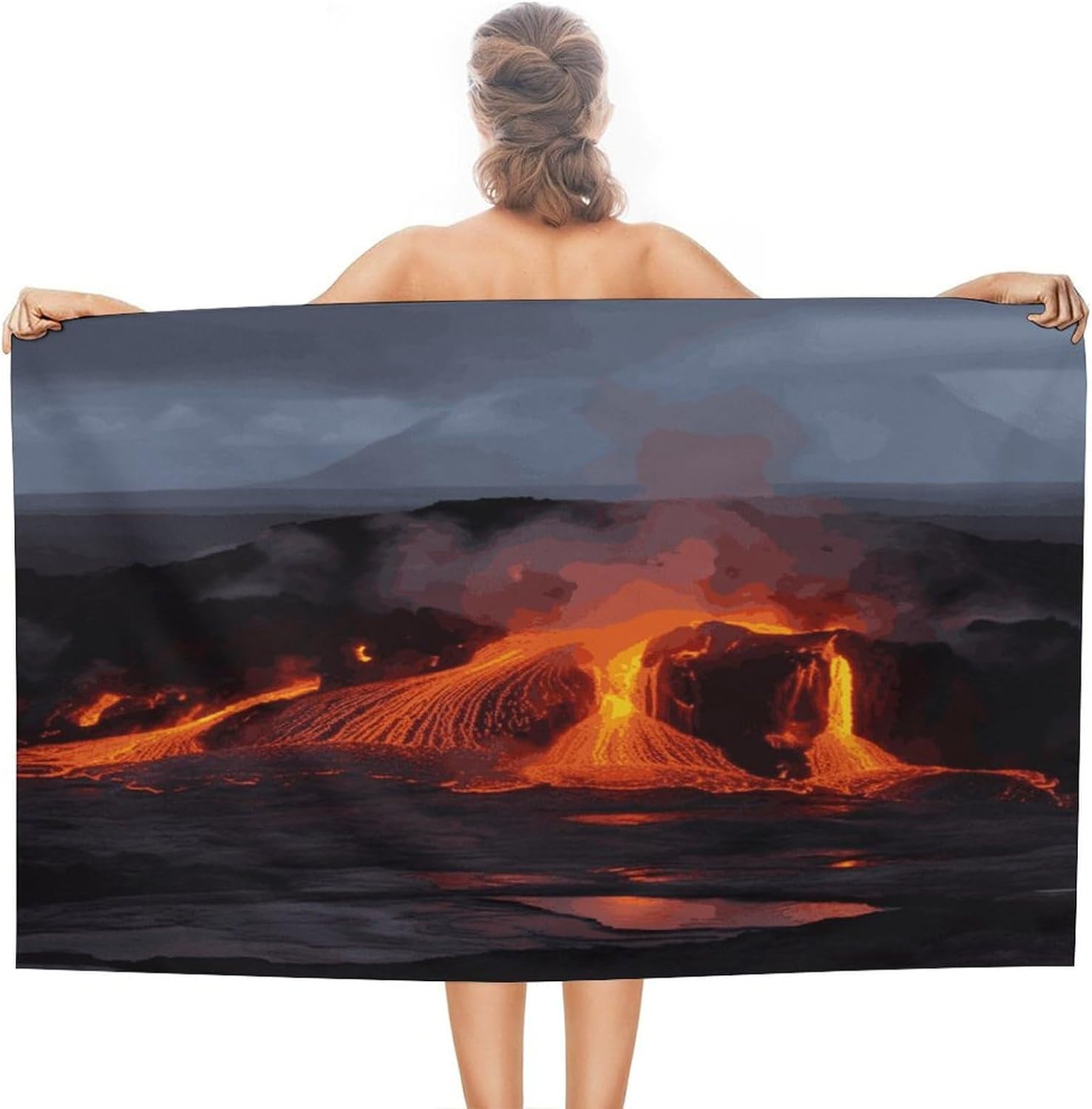 Swimming Towel, Kilauea Volcano Printed Fashion Towel,Portable Towel,Durable Towel