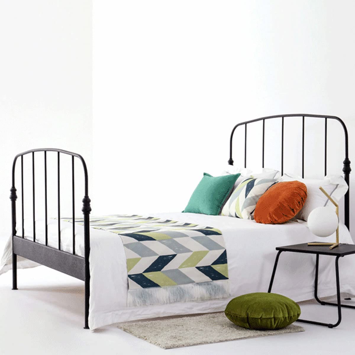 LiyaFeiBed Runner Double-layer Cotton Tassel Bedding Scarf hotel guesthouse bed Cover Geometric Pattern bed tail towel (Color : F, Size : 66x210CM(1.5m bed))