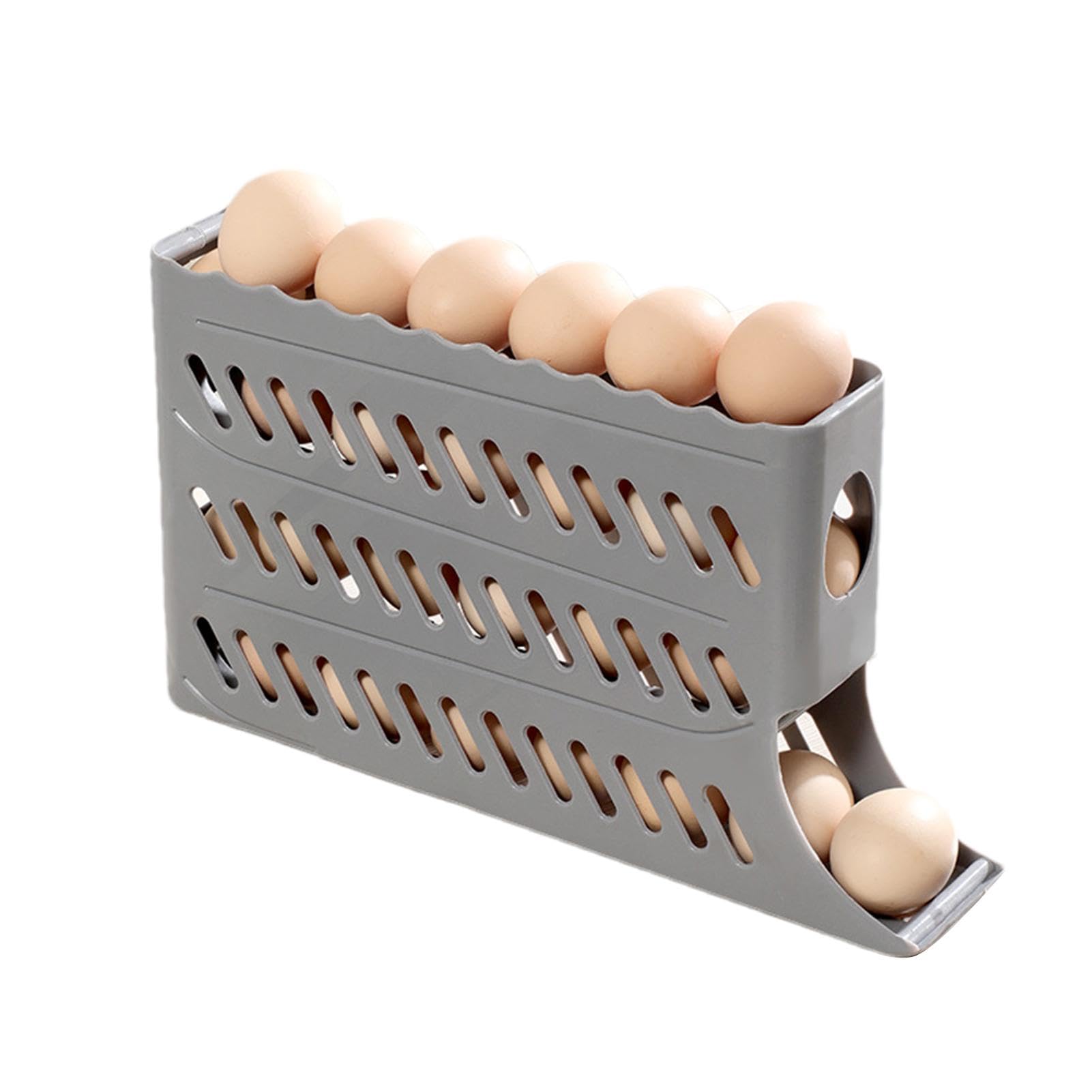 Portauova Per Frigorifero MIUUIPI - Dispenser Per 17 Uova, Pieghevole E Inclinato In Materiale PTE (Giallo) - Foto 9