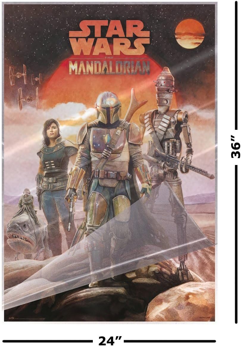POSTER STOP ONLINE Star Wars The Mandalorian - TV Show Poster (The Crew) (Size: 24" x 36") (Laminated Poster & Strips)