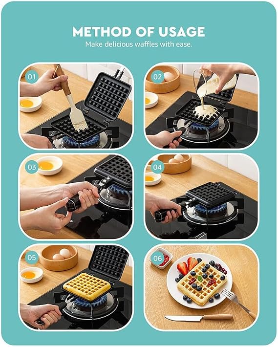 1 Piece Waffle Iron Plates Deep Fill Non-Stick Aluminum Alloy Traditional For Easy Clean A