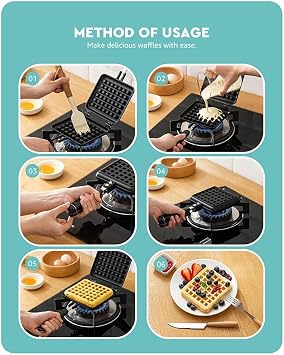1 Piece Waffle Iron Plates Deep Fill Non-Stick Aluminum Alloy Traditional For Easy Clean A