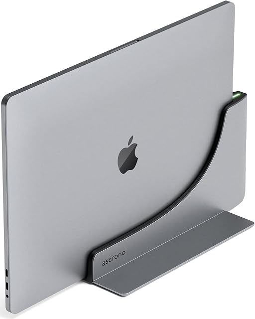 Ascrono Vertical Docking Station Hub | Compatible with Apple MacBook Air 2018-2020 incl. M1 | 2x USB-C Port (40Gbps) Thunderbolt-4 Compatible Dock