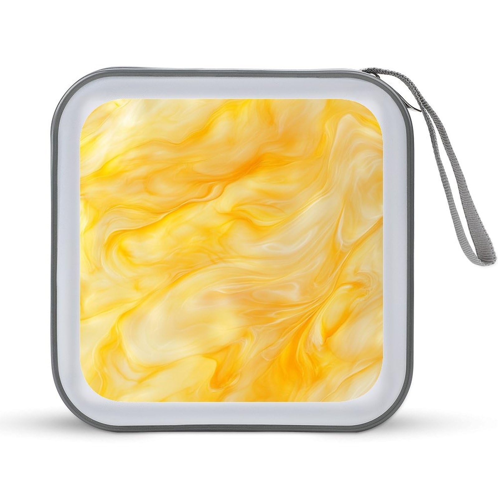 Jubonexis Warm Yellow Opalescent Glass Minimal Texture CD Case DVD Storage Case Portable for Car Home Travel