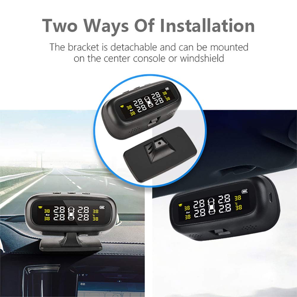 TPMS Układ Słoneczny Monitorowania Ciśnienia w oponach 4 Czujniki w czasie rzeczywistym Wyświetlacz ciśnienia i temperatury dla samochodu VHR MPV Minibus Wagon