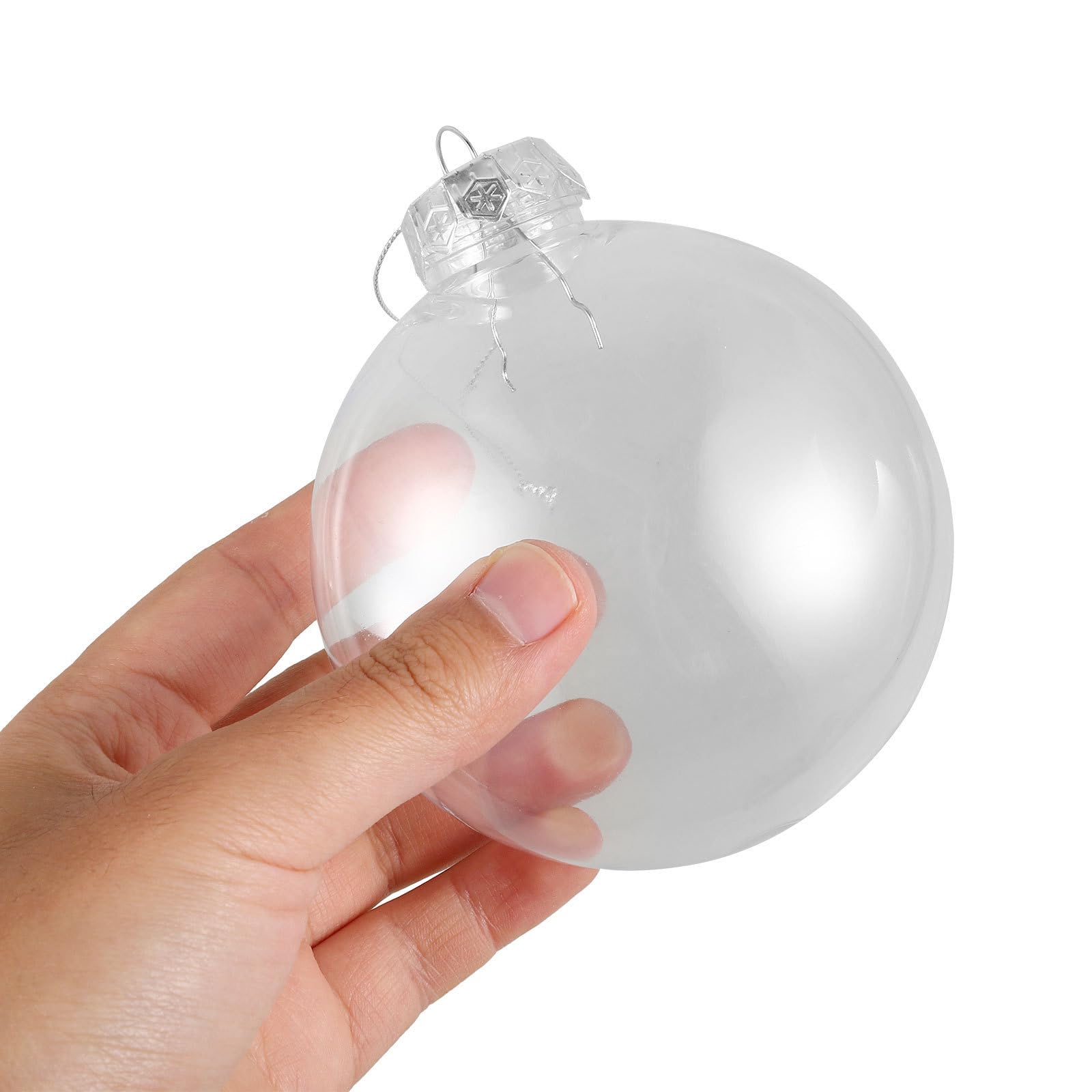 Abaodam 5 Pièces Boules Décoratives Transparentes en Plastique Pet Légères D'ampoule Ficelle Suspendue pour Décorations Festives de Noël Élégantes et Faciles à Accrocher