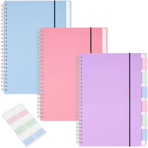 Paquete de 3 Cuadernos en Espiral, Cuadernos A5 Rayados 14.7 x 21.1 cm, 100GSM 7mm Rayados, 80 Hojas160 Páginas, Cuaderno Rayado para la