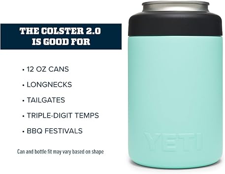 YETI Rambler 12 oz. Colster Can Insulator for Standard Size Cans, Seafoam (NO CAN INSERT)
