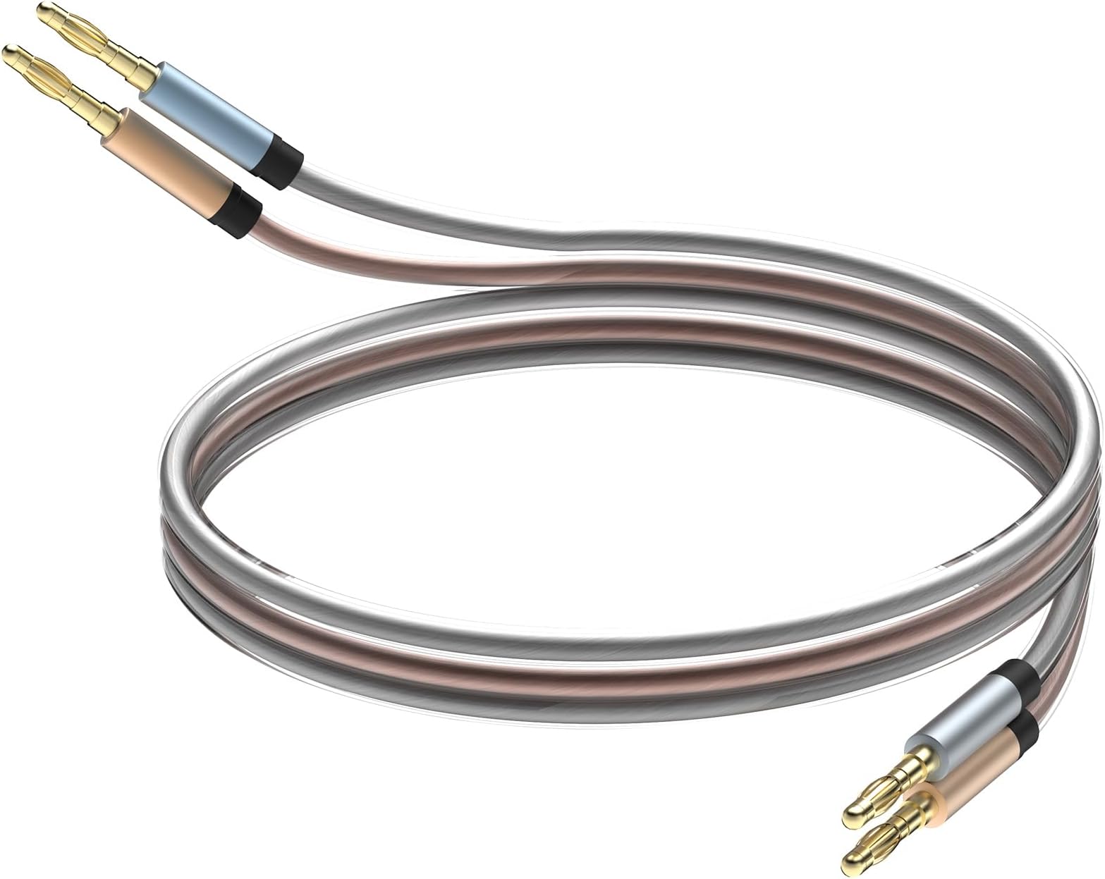 Speaker Cable with Gold Plated Banana Plug Tips 16AWG HiFi Aux Lead Oxygen Free Audio Cable for Speakers, Amplifiers, A/V Receivers, More (5m)