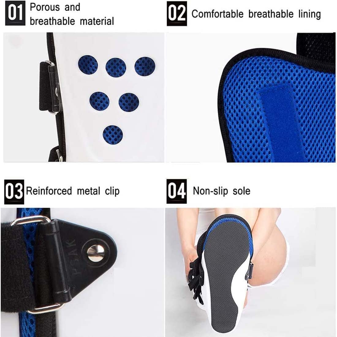 Ortesis de tobillo y pie, férula nocturna para fascitis plantar, férula para tendinitis de Aquiles, ajustable, estiramiento de tendones, alivio del dolor y rehabilitación ortopédica, leftfoot-M