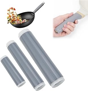 3PCS Pot Handle Heat Insulation Silicon Cover, zxbaers Cast Iron Handle Cover Silicone, Cover Sleeve Pot Silicone Anti-Sca...