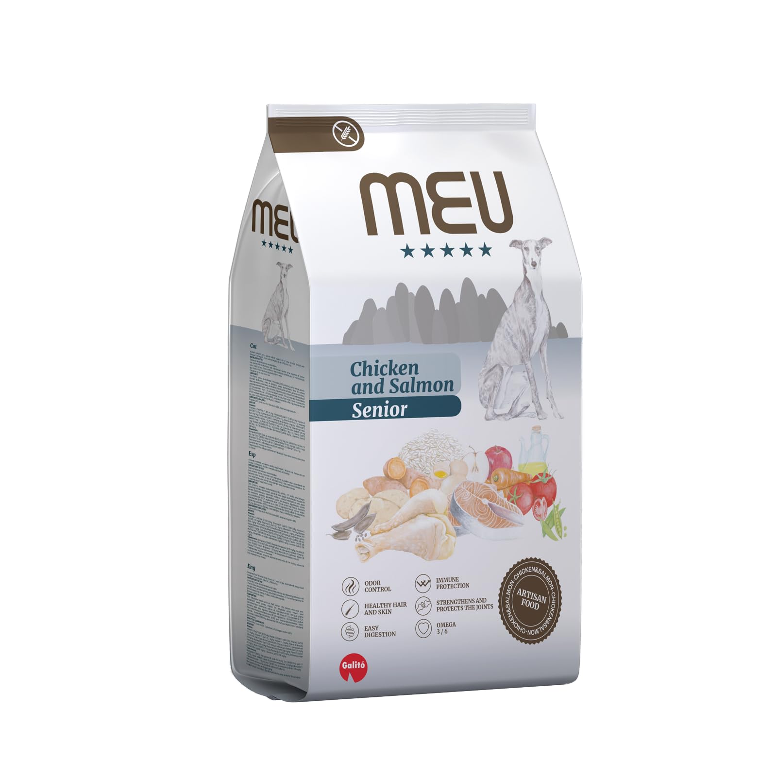 GALITO Pienso Perros Senior 12 kg Pollo y Salmón Sin Gluten