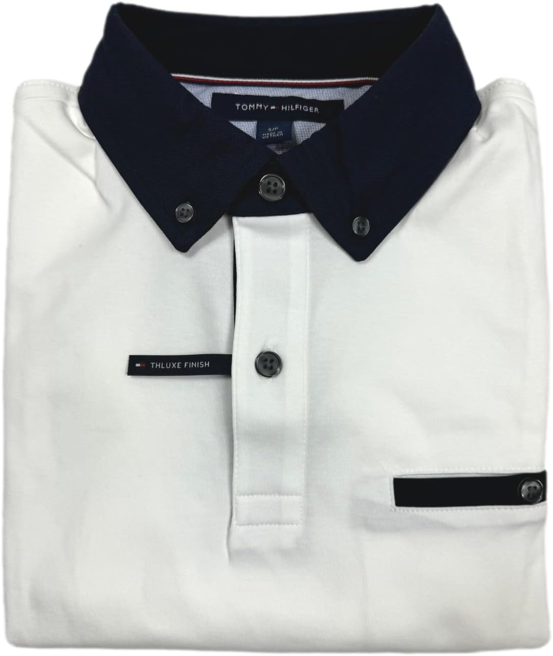 Tommy Hilfiger Men's Slim Fit Interlock Polo Shirt with Pocket (Small,White)
