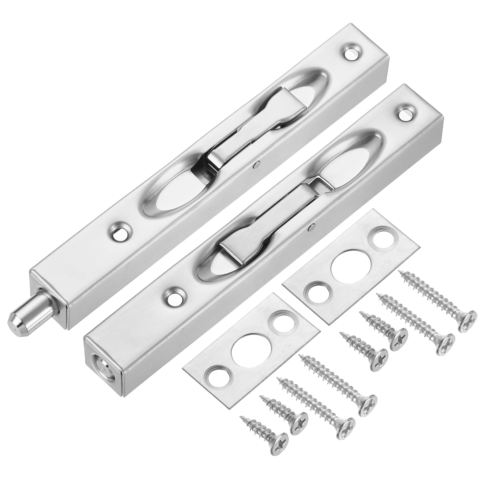 Verrou coulissant pour porte de chambre et salle de bain inox uxcell 15,2 cm argent