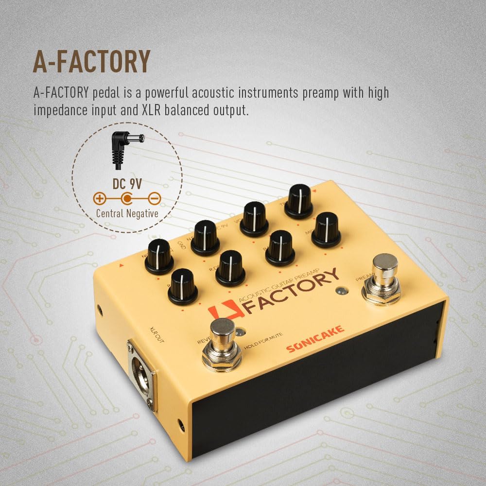 SONICAKE A-Factory pedal with 9V power diagram