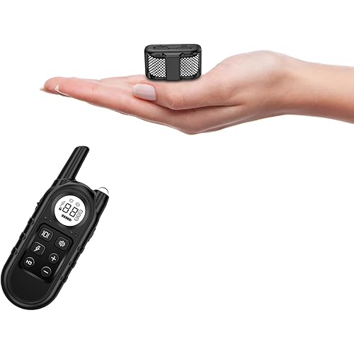 Tiniest Dog Shock Collar, Lightest Dog Training Collar with Remote for Small Dogs 5-15lbs & Medium Large Dogs/Puppies, Waterproof, Rechargeable, 1300ft Range (White Black Dot)