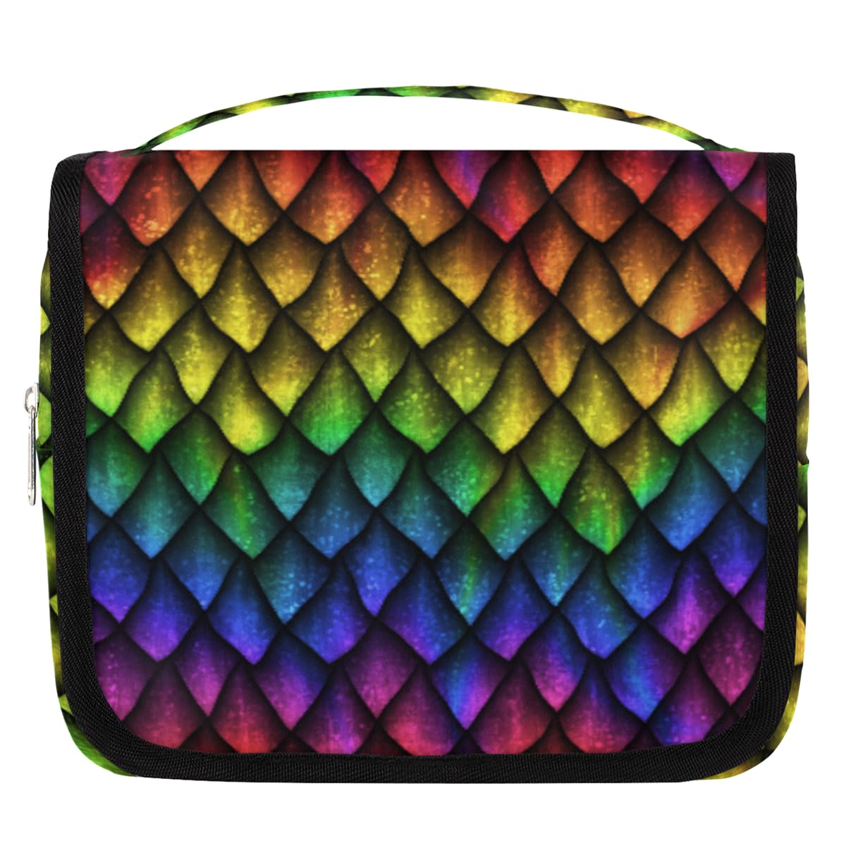 Animals Dragons Skin Quama Hanging Toiletry Bag with Hook for Men Women Travel Kit Shaving Bag Waterproof Large Makeup Wash Organizer Cosmetic Case for Bathroom Shower