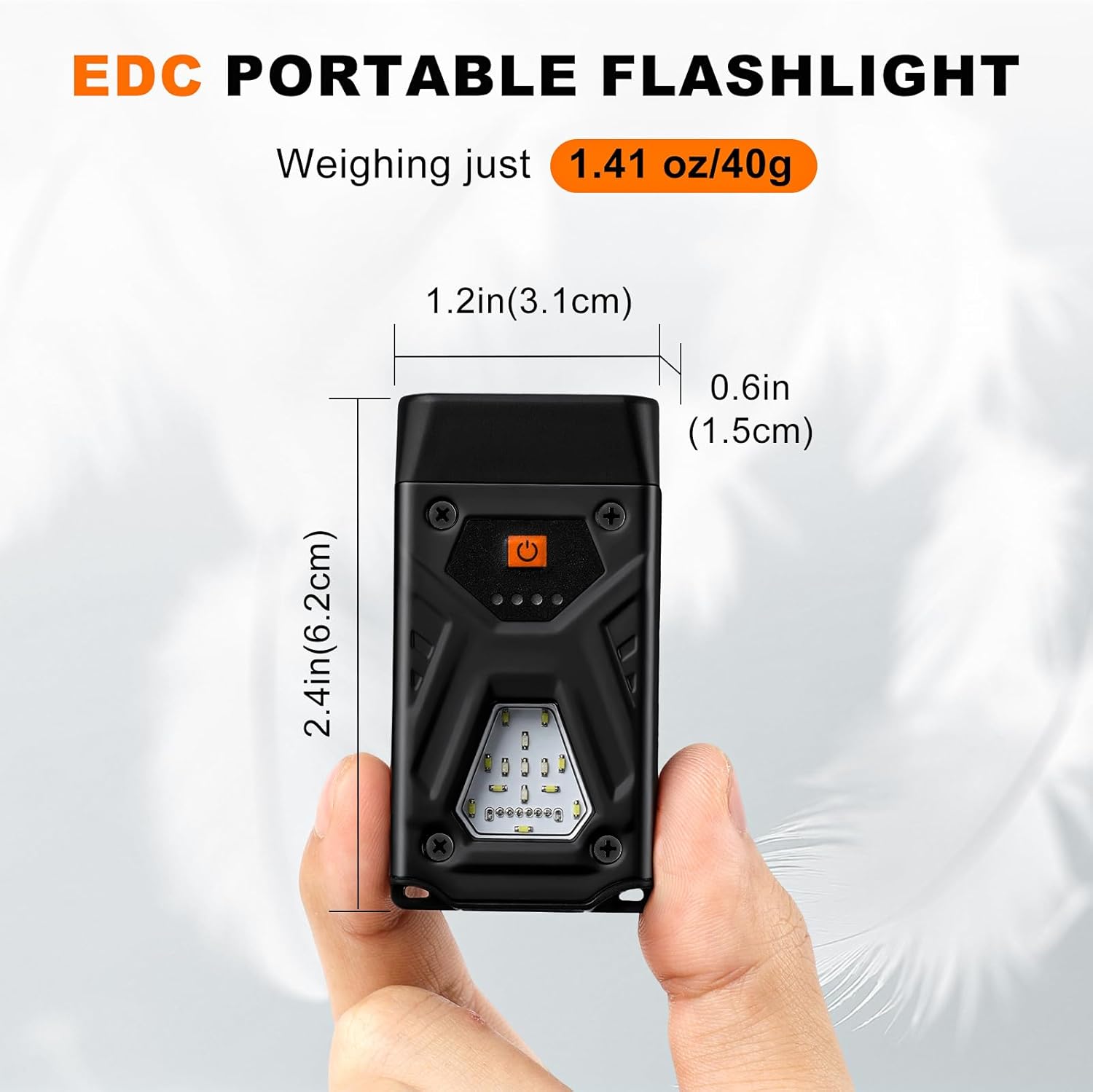 EDC Flashlight Clip-On Light, Mini Keychain Flashlight, 7 Lighting Modes Compact Pocket COB Light Type-C Rechargeable, for Working, Camping, Fishing, Hiking(Black 1 Pack)
