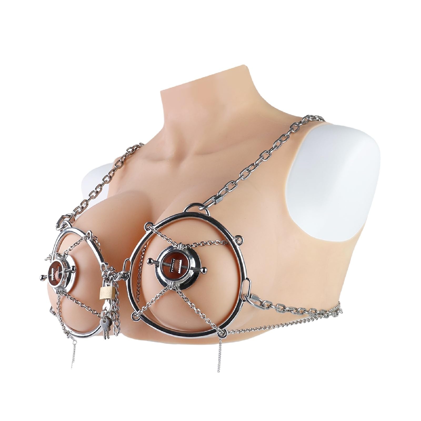 Einstellbare Edelstahl Nippelklemmen Brust Clamps Brustklemmen Nipple Clamps Tragbare Brust Bondage Harness Brustwarzen-Schmuck SM Bondage Dessous Fetisch Sex Spielzeug für Paare,Silber