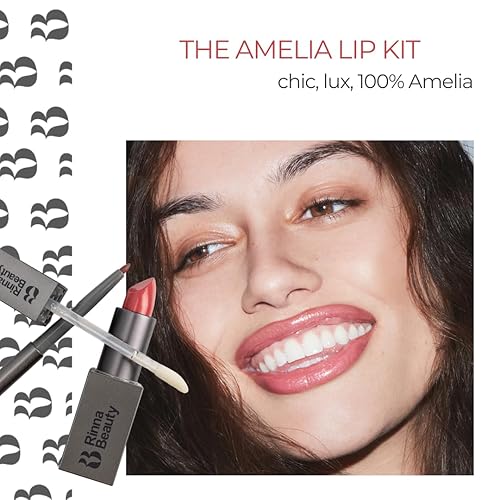 Miniatura 3 de Rinna Beauty Icon Lip Kit  Amelia  Kit de labios todo en uno incluye lápiz labial, brillo de labios, delineador de labios  aspecto rosa dulce