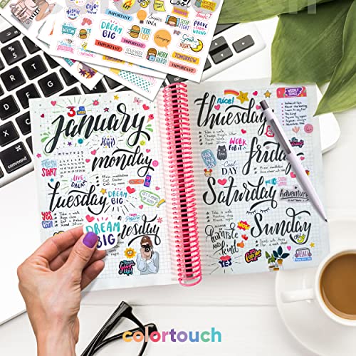colortouch Colorful Sticker Pack, 600 Pcs Stickers for Children Kids, Girls, Aesthetic Stickers, Scrapbooking Supplies - Image 4