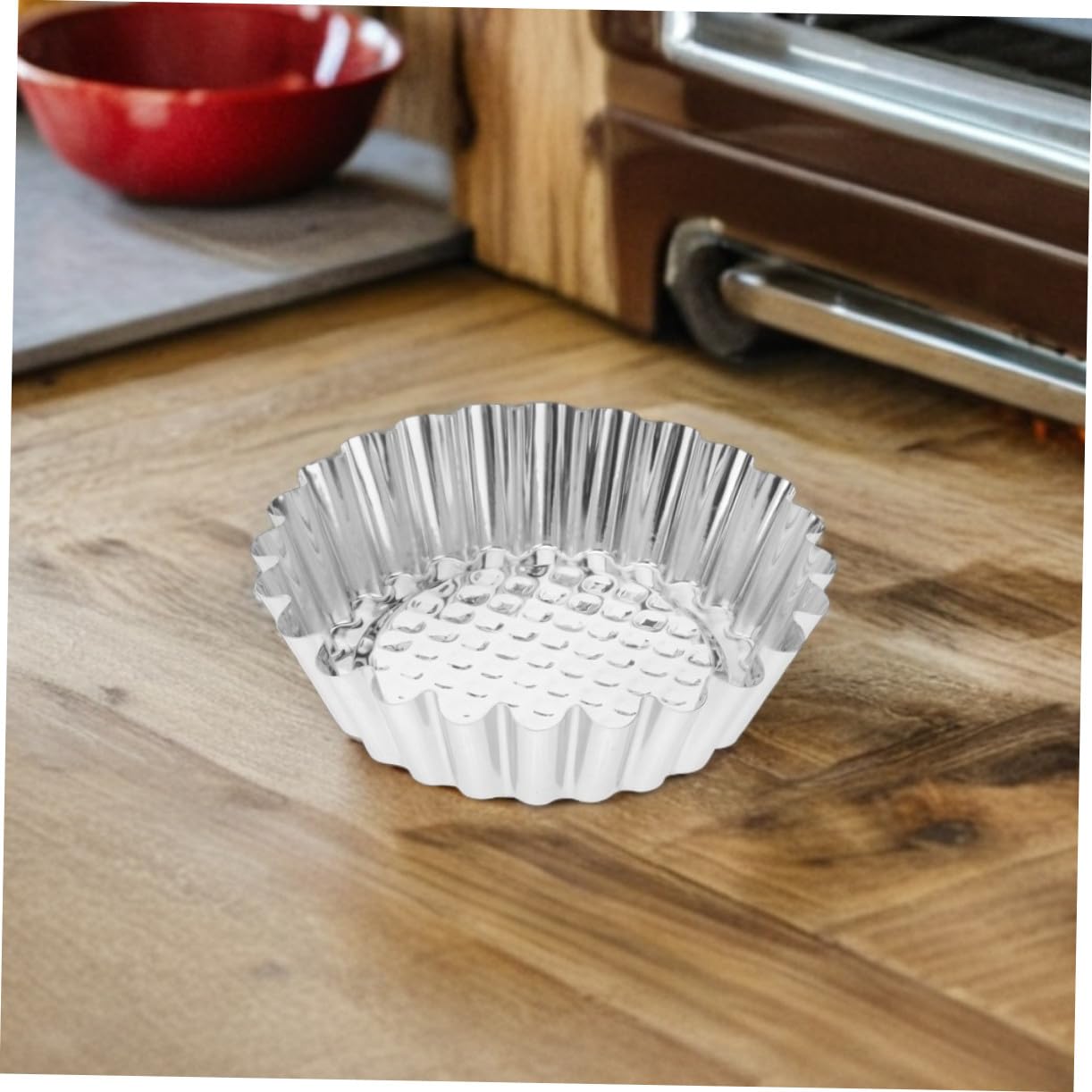 TOYANDONA 30piezas Moldes para Tartaletas de Huevo Mini Moldes Redondos de Acero Inoxidable para Hornear Borde Decorativo de Flores para Hornear Tartas Pequeñas