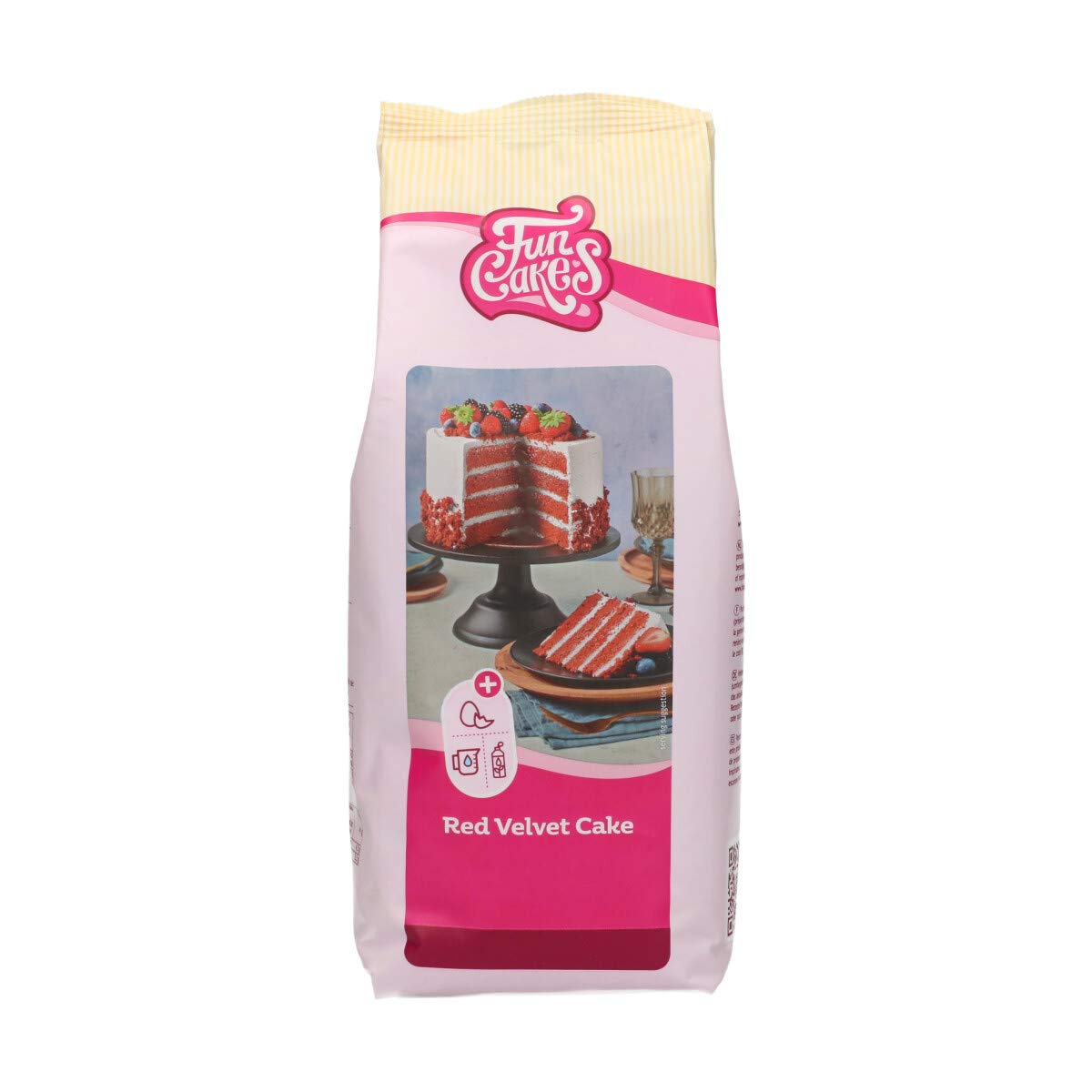FunCakes Preparado para Red Velvet 1 kg Pastel Suave y Esponjoso Sabor Chocolate Color Rojo