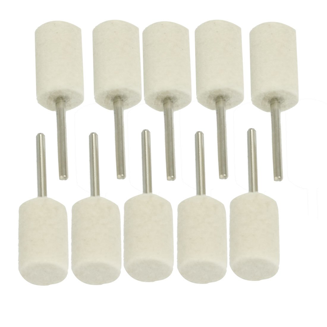Aexit 10 Pcs Abrasives Polishing Buffing Tool 3mm drill hole 14.5mm Medium Cylindrical Felt -s Model:61as493qo625