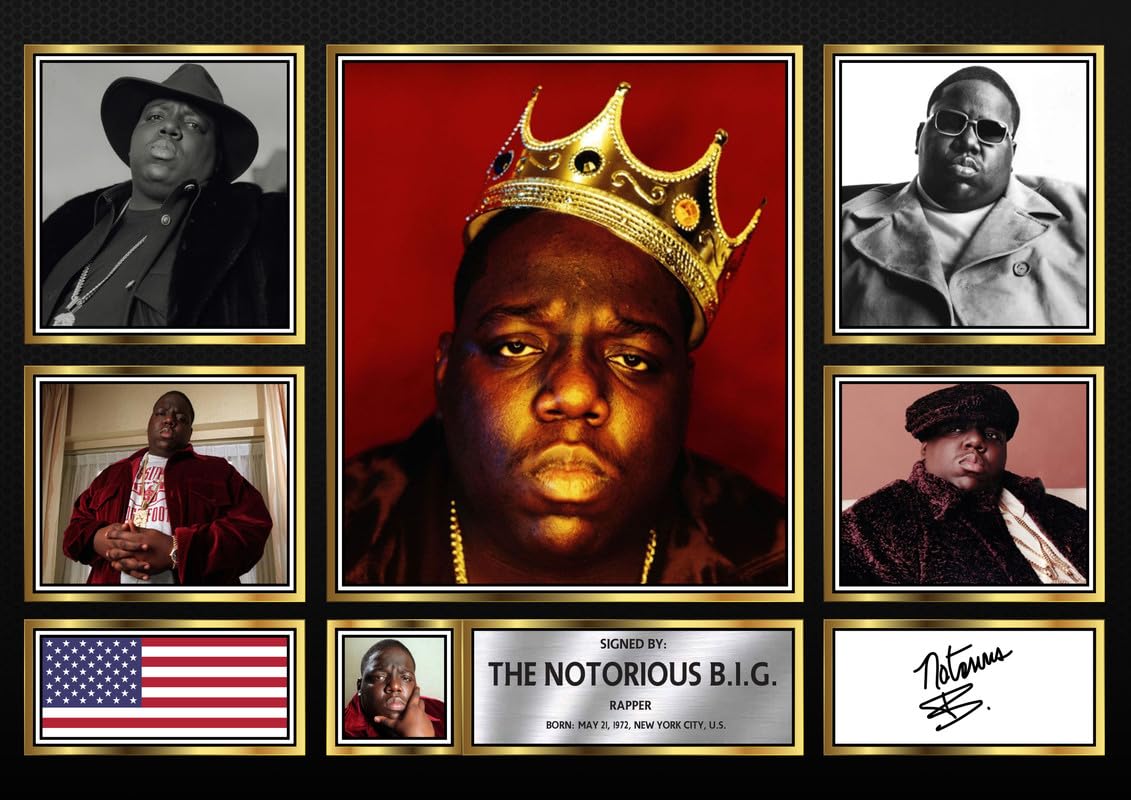 The Notorious B I G Signed Autograph Photograph Display - Perfect for Hip Hop Fans, A4 Poster Print (297x210mm) - Limited Edition Autograph Fan Gift – Collectible Memorabilia Merchandise