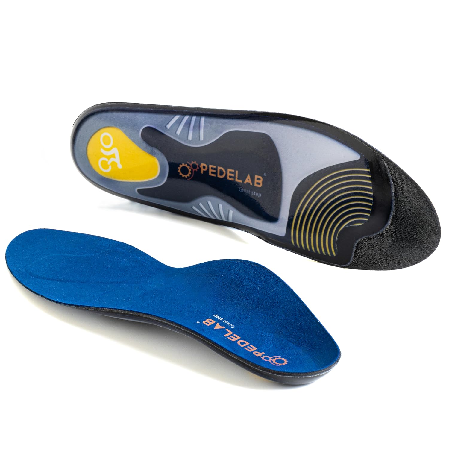 Pedelab Sport Bike | Plantari Ortopedici Sportivi per Ciclisti, Misure L 41-42 | Solette Scarpe Ciclismo Strada e MTB | Supporto Piede e Ginocchio, Comfort e Efficienza | Per Piede Piatto, Valgo