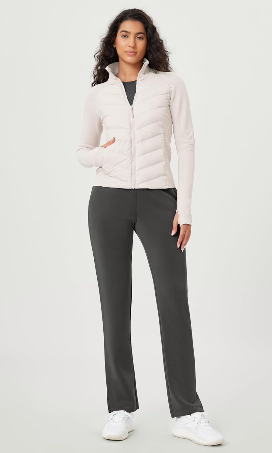 ODODOS Women's Modal Soft Split-Hem High Waist Pants with Pockets Adjustable Shockcord Casual Lounge Pants - Image 3