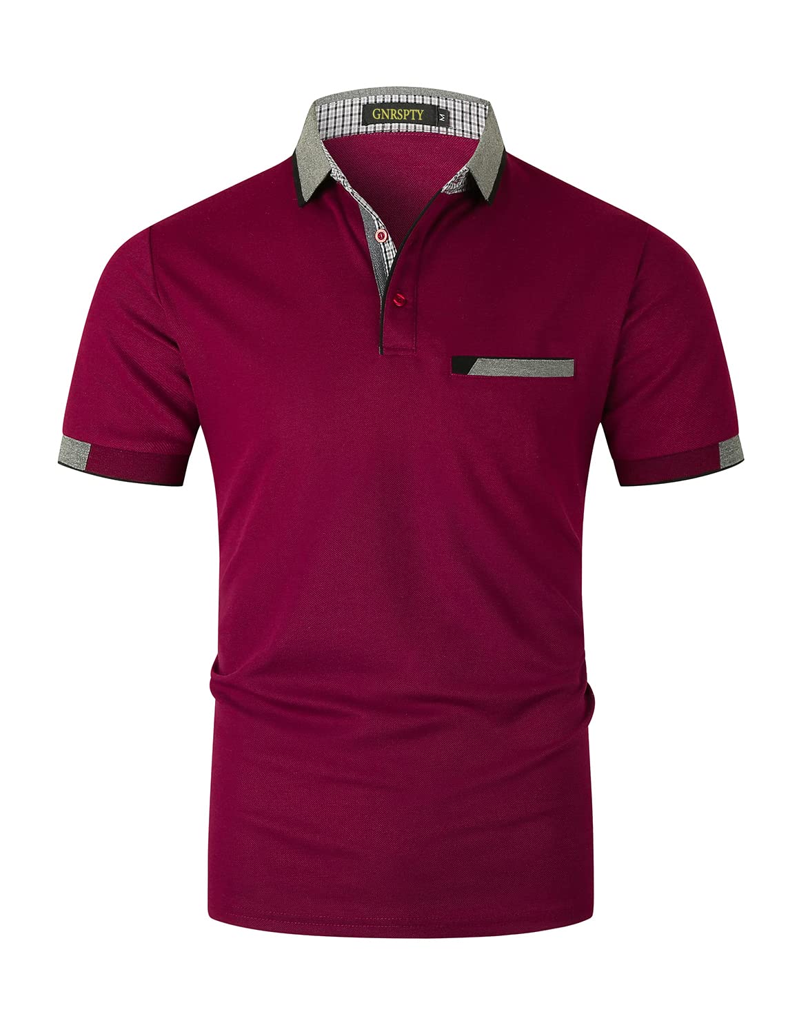 GNRSPTY Herren Poloshirts Kurzarm Baumwolle Polo Shirts Männer Slim Fit Polohemd Golf Farbe Nähen T-Shirt M-3XL