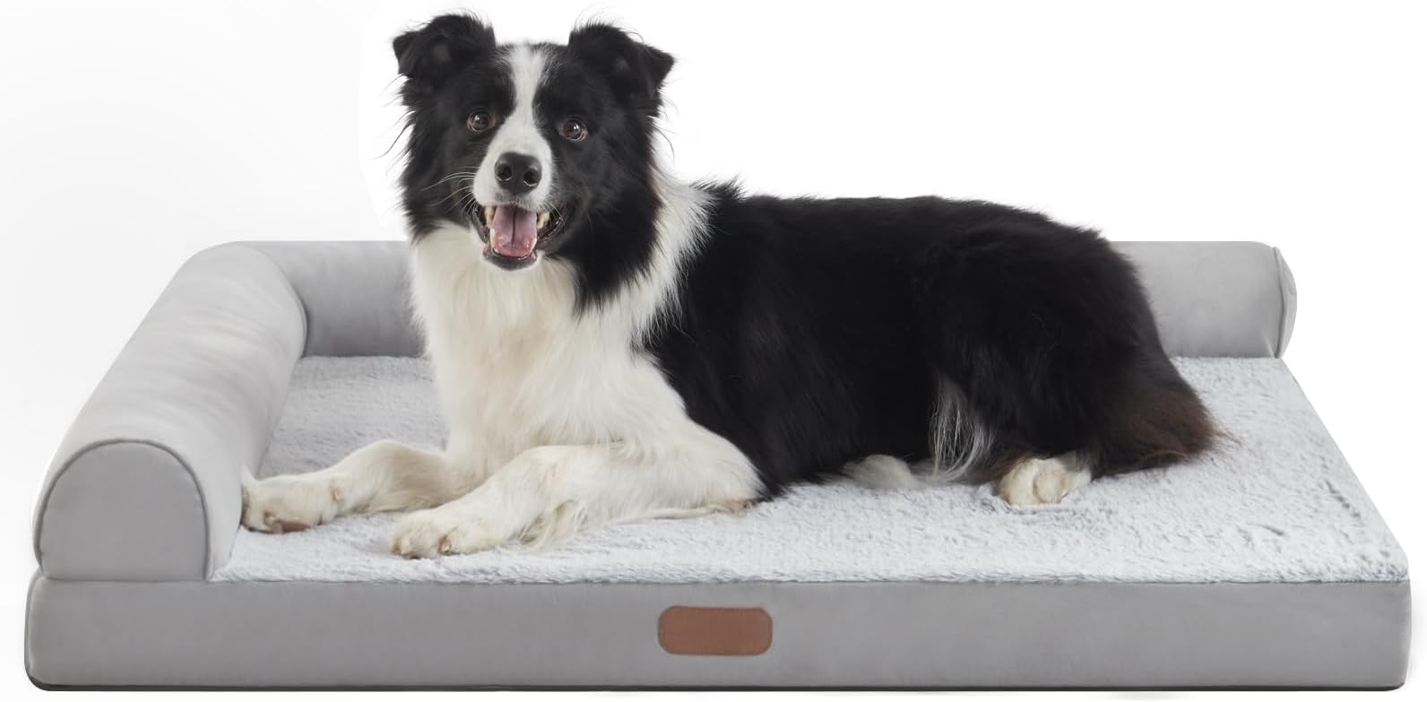 Amazon.com : KMFYZYE Memory Foam Dog Bed for Large Sized Dogs, L-Shaped